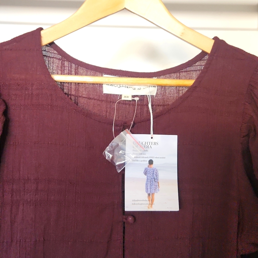 NWT Daughters of India Ela gown in Mulberry, XS